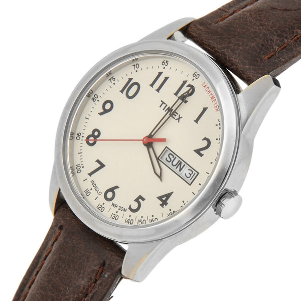 Reloj Timex para caballero en acero inoxidable y cuero.