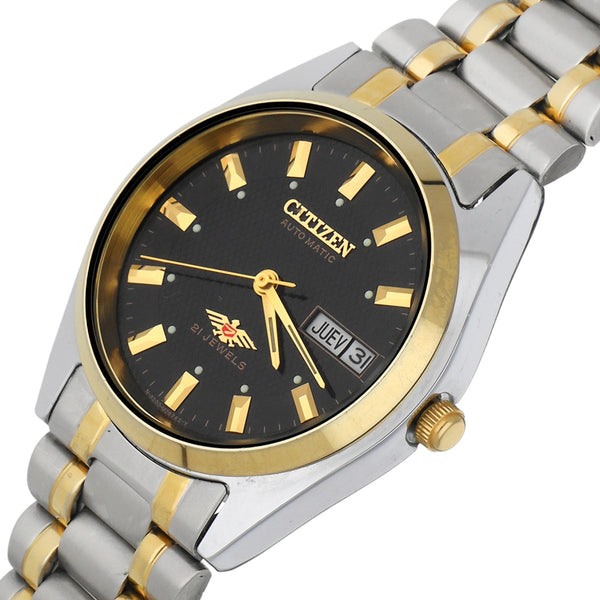 Reloj Citizen para caballero en acero chapa.