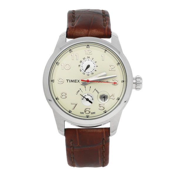 Reloj Timex para caballero acero y cuero.