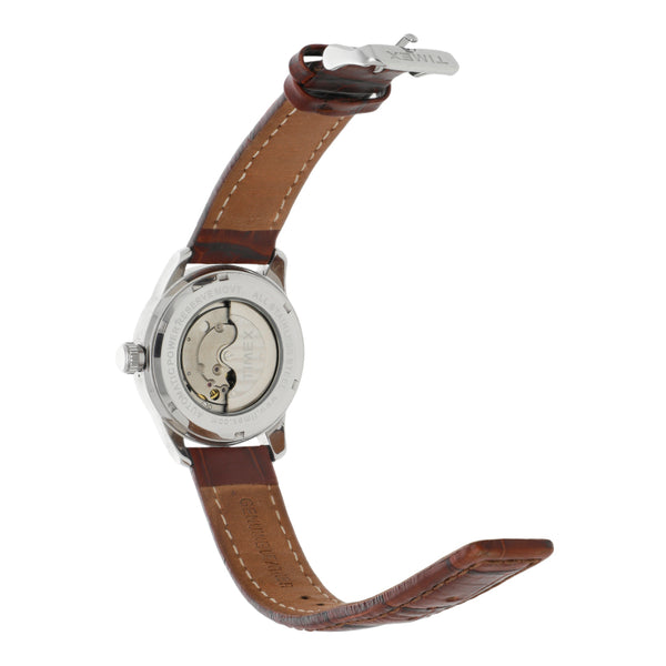 Reloj Timex para caballero acero y cuero.
