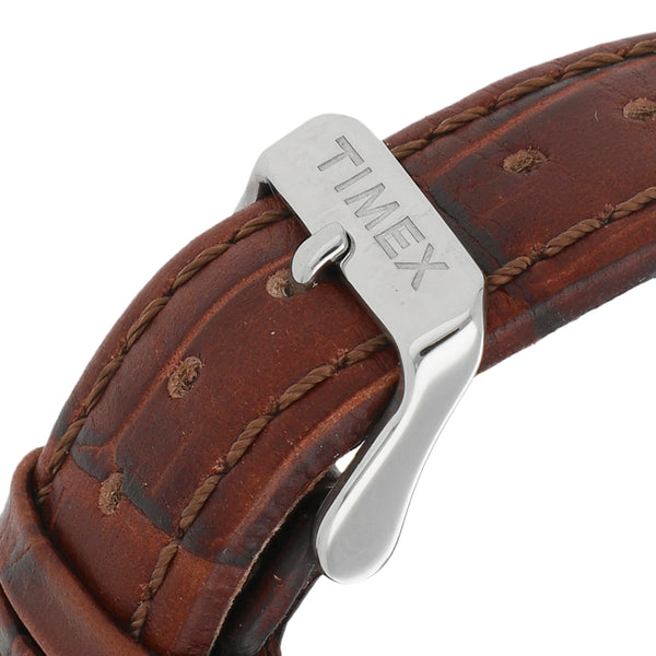 Reloj Timex para caballero acero y cuero.