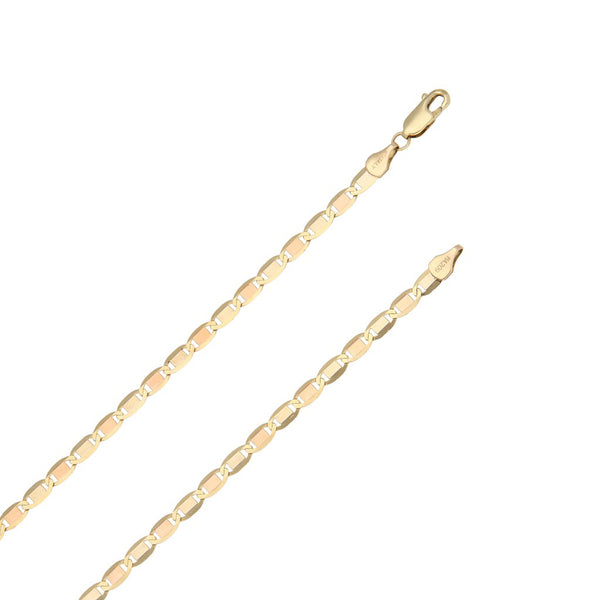 Collar eslabón nudo marino en oro tres tonos 14 kilates.