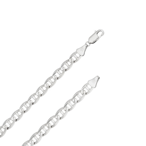 Collar eslabón nudo marino en oro blanco 14 kilates.