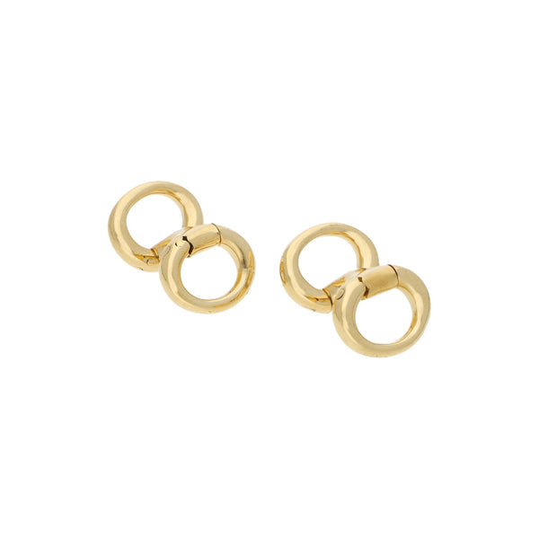 Mancuernillas diseño especial firma Tane en oro amarillo 18 kilates.