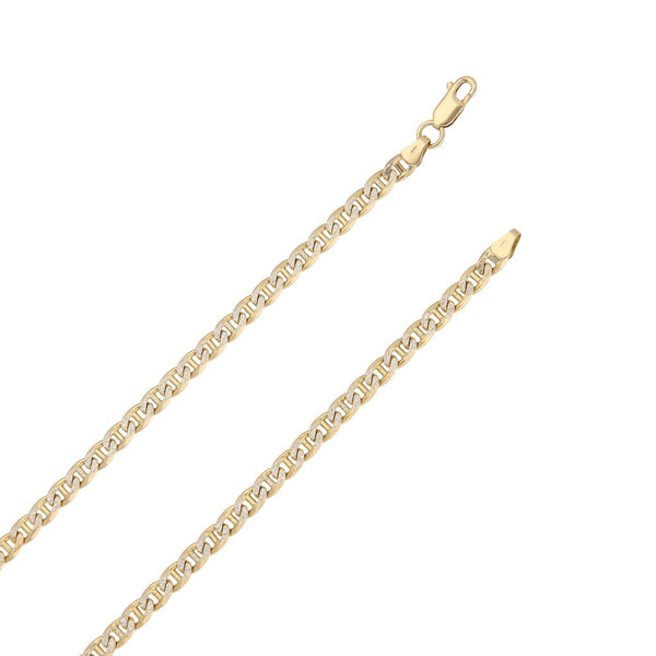Gargantilla eslabón nudo marino platinado en oro amarillo 14 kilates.