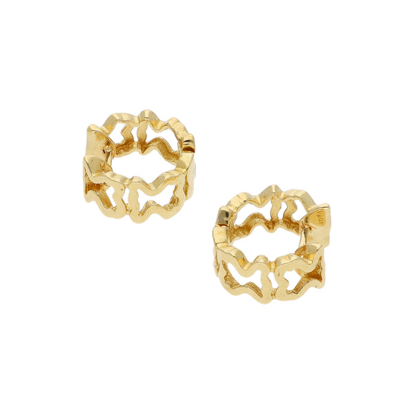 Arracadas diseño especial firma Tous en oro amarillo 18 kilates.