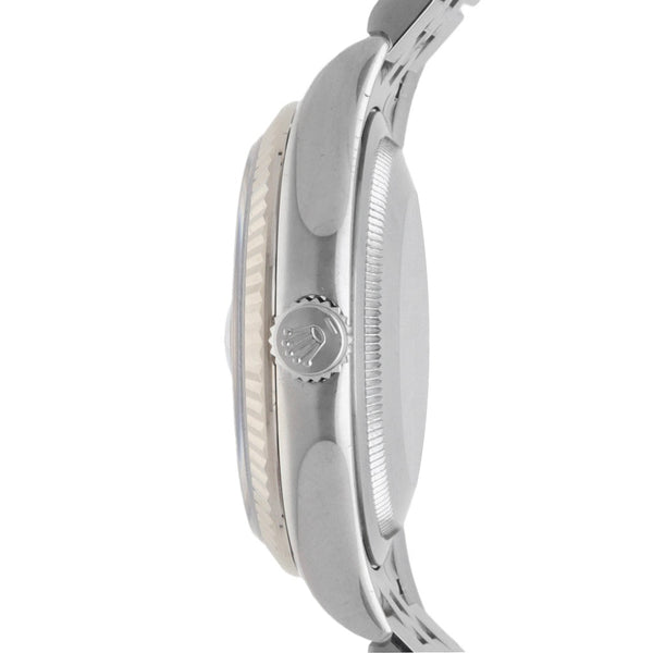 Reloj Rolex para caballero modelo Oyster Perpetual DateJust bisel en oro blanco 18 kilates.