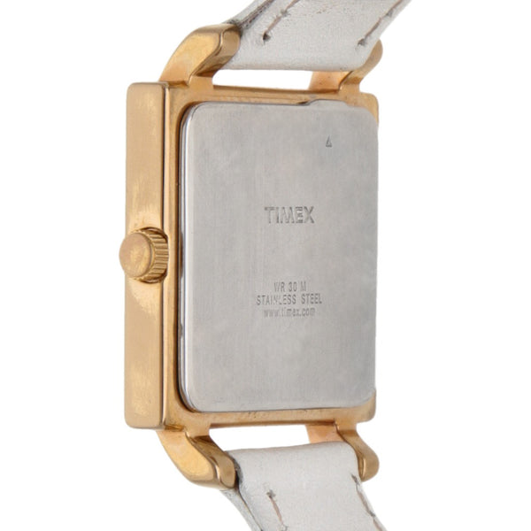 Reloj Timex para dama en acero chapa correa piel.