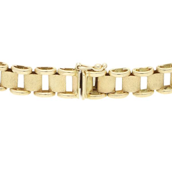 Pulsera eslabón articulado en oro amarillo 14 kilates.