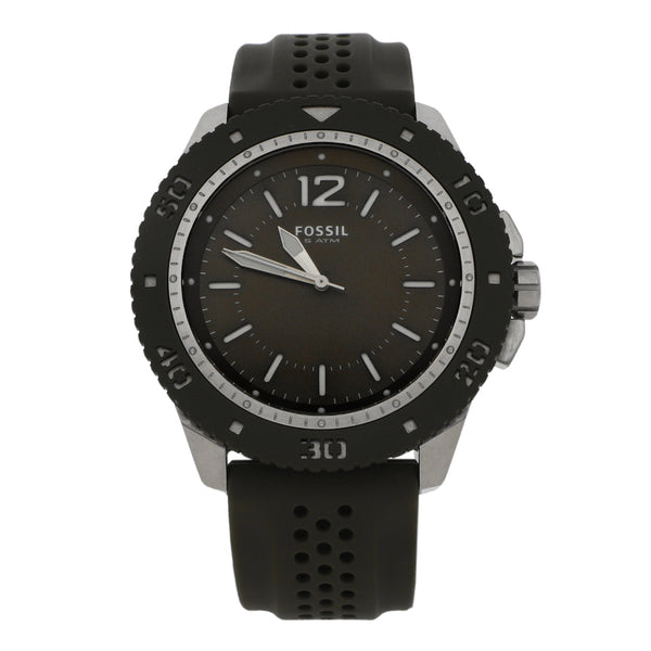 Reloj Fossil para caballero en acero y caucho.