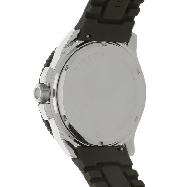 Reloj Fossil para caballero en acero y caucho.