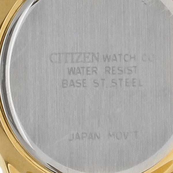 Reloj Citizen para dama en acero chapa correa piel.