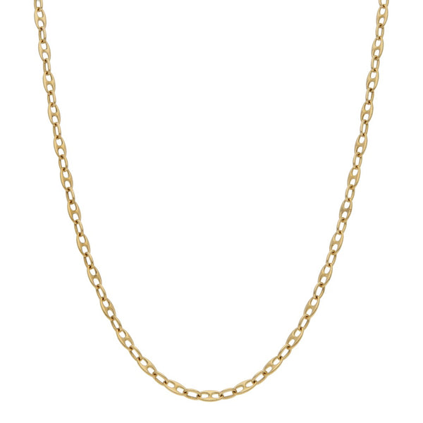 Collar eslabón combinado en oro amarillo 18 kilates.