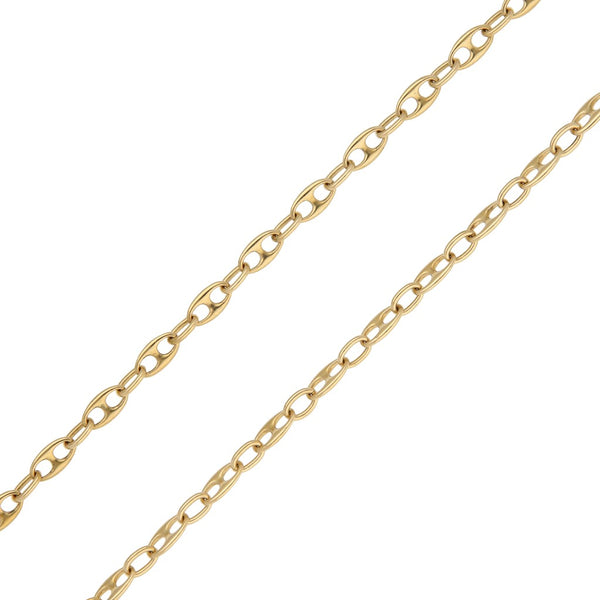 Collar eslabón combinado en oro amarillo 18 kilates.