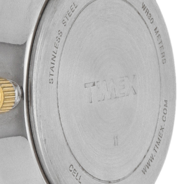 Reloj Timex para dama en acero correa piel.