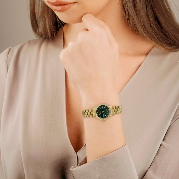 Reloj Citizen para dama en acero chapa.