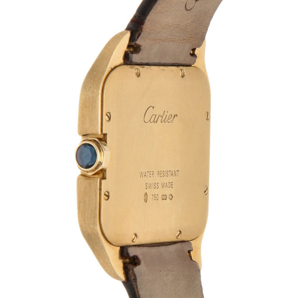 Reloj Cartier para caballero modelo Santos Dumont caja y broche en oro dos tonos 18 kilates.