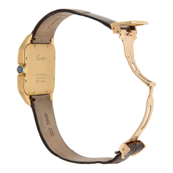 Reloj Cartier para caballero modelo Santos Dumont caja y broche en oro dos tonos 18 kilates.