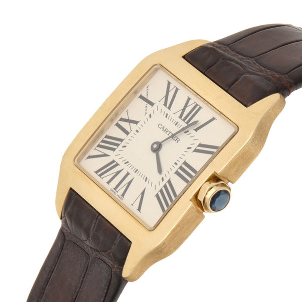 Reloj Cartier para caballero modelo Santos Dumont caja y broche en oro dos tonos 18 kilates.