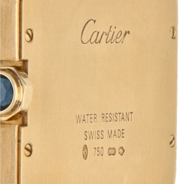 Reloj Cartier para caballero modelo Santos Dumont caja y broche en oro dos tonos 18 kilates.