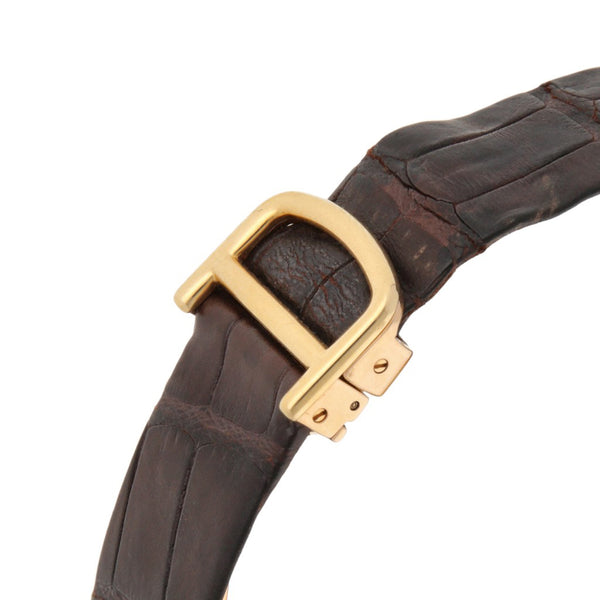 Reloj Cartier para caballero modelo Santos Dumont caja y broche en oro dos tonos 18 kilates.