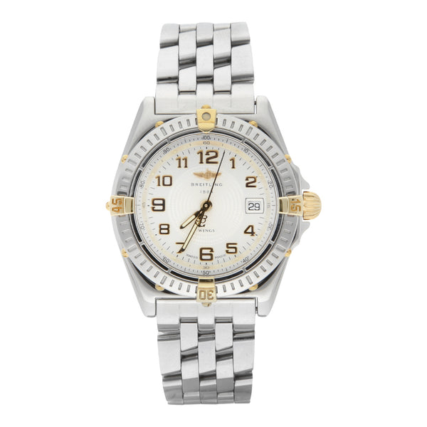 Reloj Breitling para dama modelo Wings vistas en oro amarillo 18 kilates.