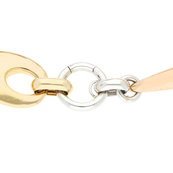 Pulsera eslabón combinado en oro dos tonos 14 kilates.