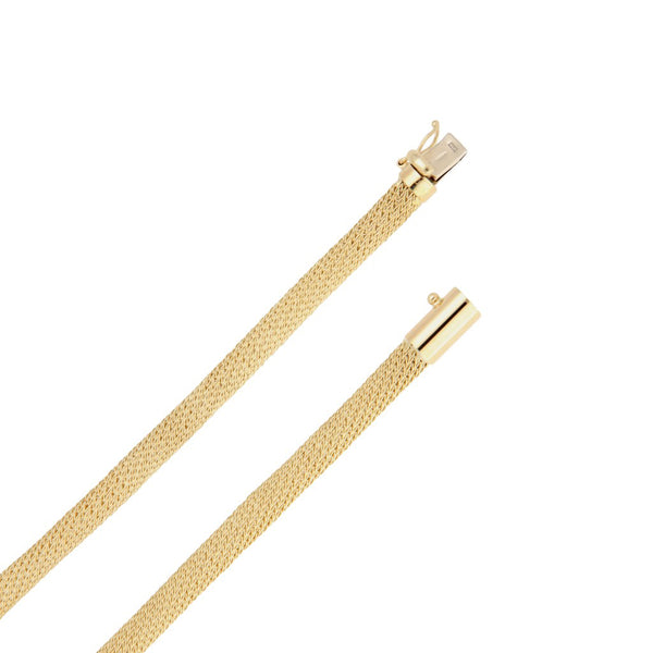 Gargantilla eslabón tejido en oro amarillo 14 kilates.