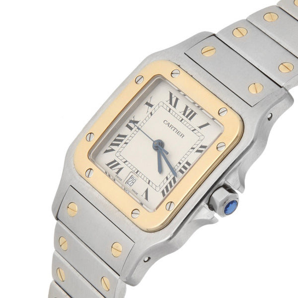Reloj Cartier para dama/unisex modelo Santos vistas en oro amarillo 18 kilates.