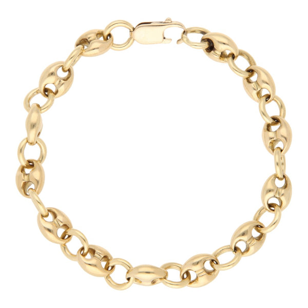 Pulsera eslabón nudo marino en oro amarillo 18 kilates.