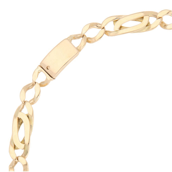 Pulsera eslabón combinado en oro amarillo 14 kilates.