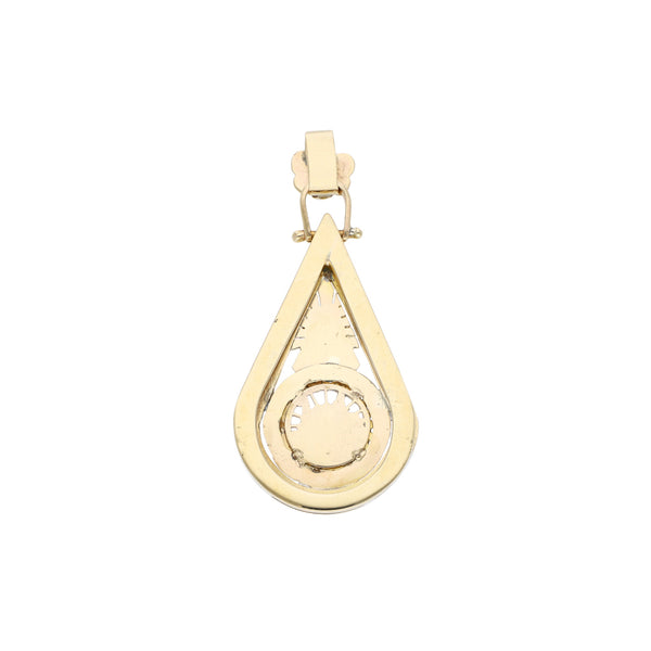 Dije diseño especial con sintéticos en oro amarillo 14 kilates.