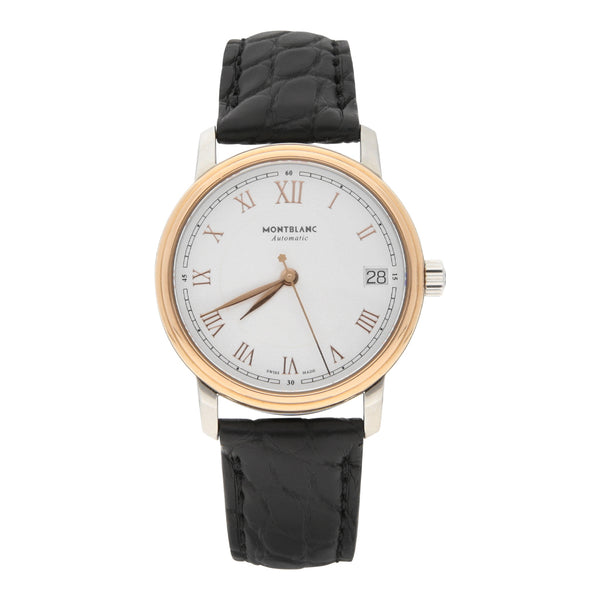 Reloj Montblanc para dama modelo Tradition vistas en oro rosa 18 kilates.