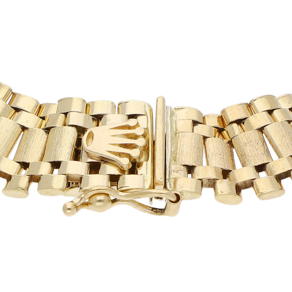 Pulsera eslabón articulado en oro amarillo 14 kilates.