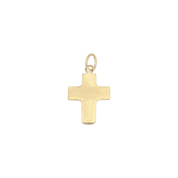 Cruz lisa en oro amarillo 18 kilates.