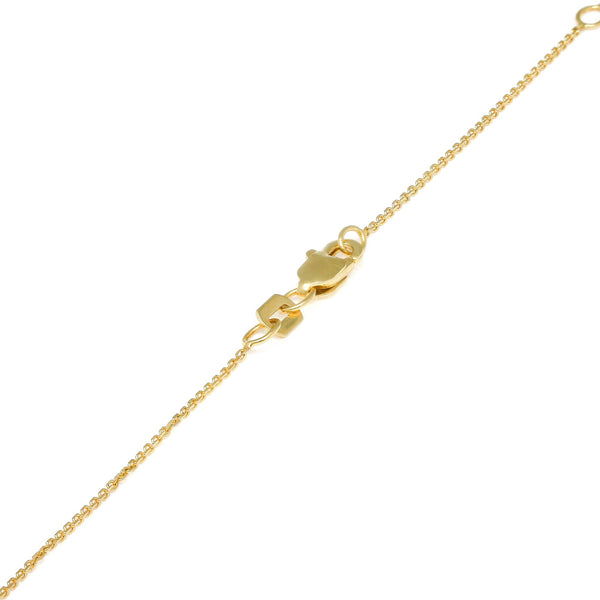 Gargantilla eslabón cruzado con dije diseño especial con topacios en oro amarillo 14 kilates.