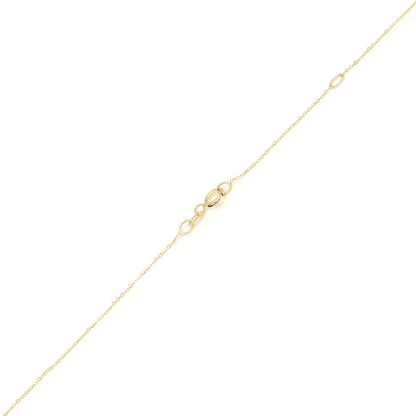 Gargantilla eslabón cruzado y dije diseño especial con diamantes y esmeraldas en oro amarillo 14 kilates.