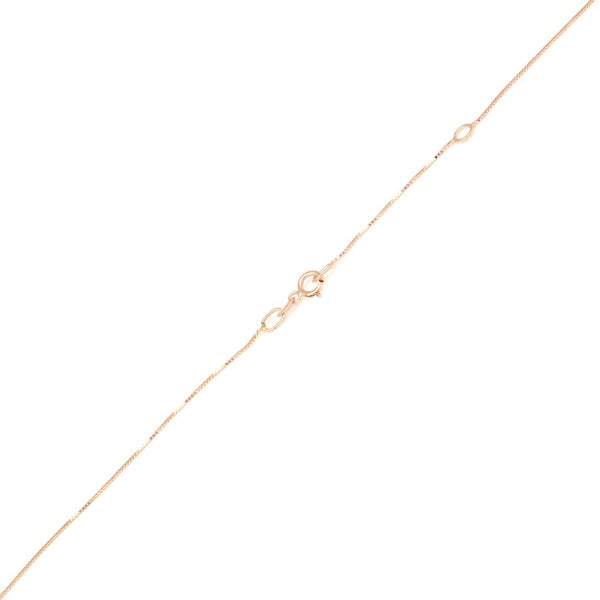 Gargantilla eslabón cuadrado cruzado y dije diseño especial con diamantes y rubies en oro rosa 14 kilates.
