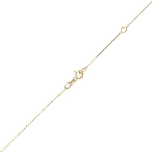 Gargantilla eslabón cruzado y cruz diseño especial con diamantes y esmeraldas en oro amarillo 14 kilates.