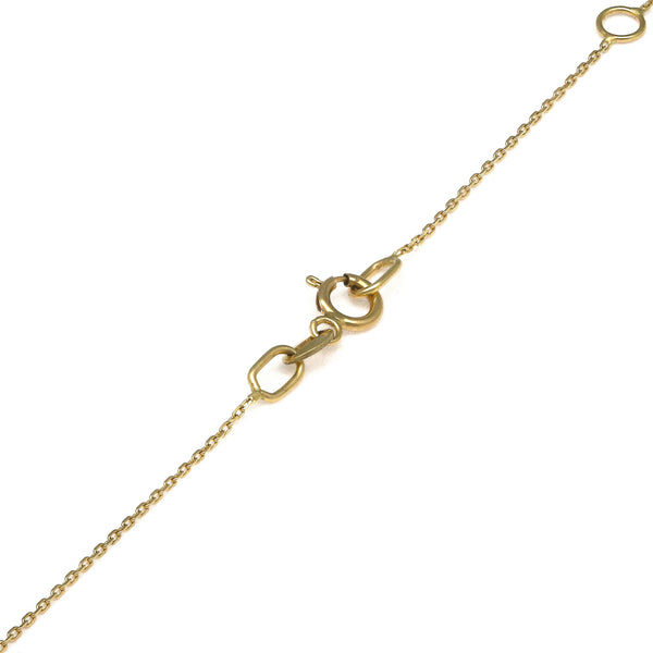 Gargantilla eslabón cruzado y cruz diseño especial con diamantes y esmeralda en oro amarillo 14 kilates.