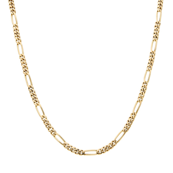 Collar de cinco eslabones por uno en oro amarillo 12 kilates.