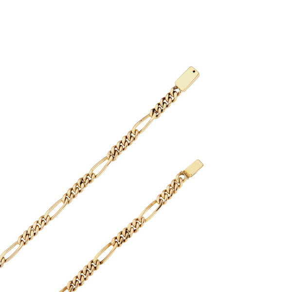 Collar de cinco eslabones por uno en oro amarillo 12 kilates.