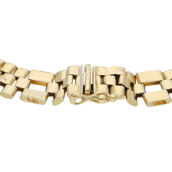 Pulsera eslabón articulado en oro amarillo 14 kilates.