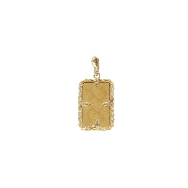 Dije torzal con crédito suizo de 2.5 gramos oro 24 kilates en oro amarillo 14 kilates.