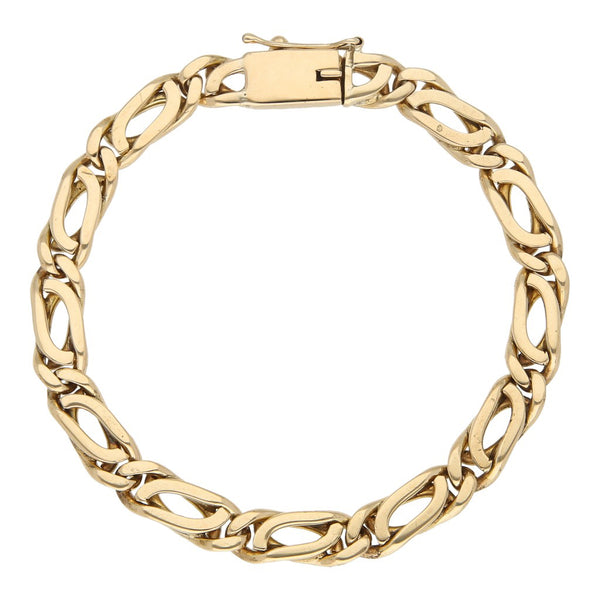 Pulsera eslabón nudo egipcio en oro amarillo 14 kilates.