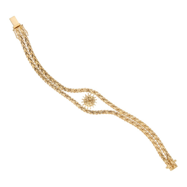 Pulsera dos hilos eslabón boleado en oro amarillo 18 kilates.
