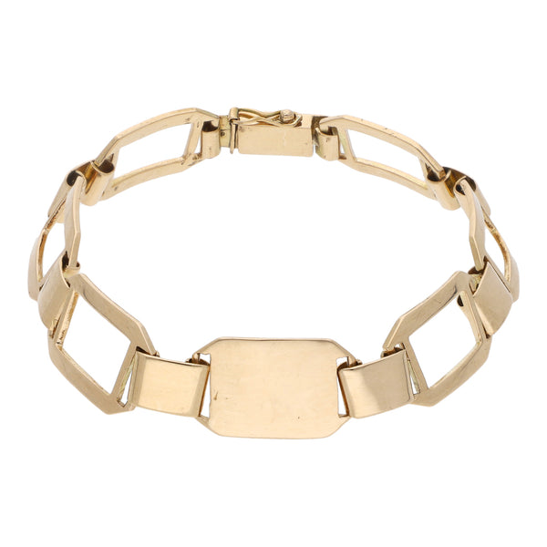 Pulsera eslabón articulado en oro amarillo 14 kilates.