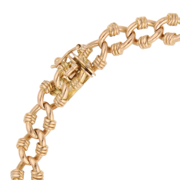 Pulsera eslabón encontrado en oro rosa 18 kilates.