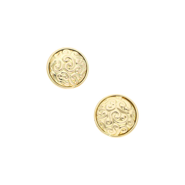 Aretes laminados en oro amarillo 14 kilates.