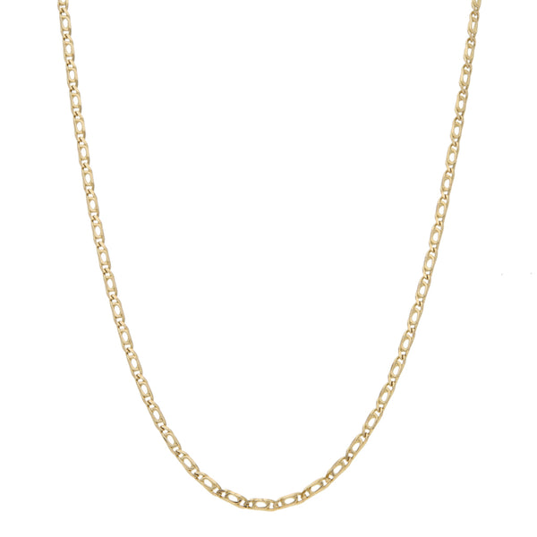 Collar eslabón nudo egipcio en oro amarillo 14 kilates.